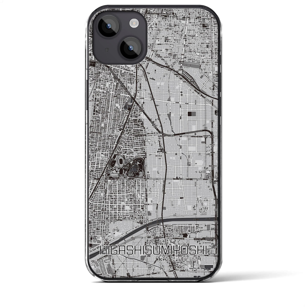 【東住吉(大阪府)】地図柄iPhoneケース(クリアタイプ)