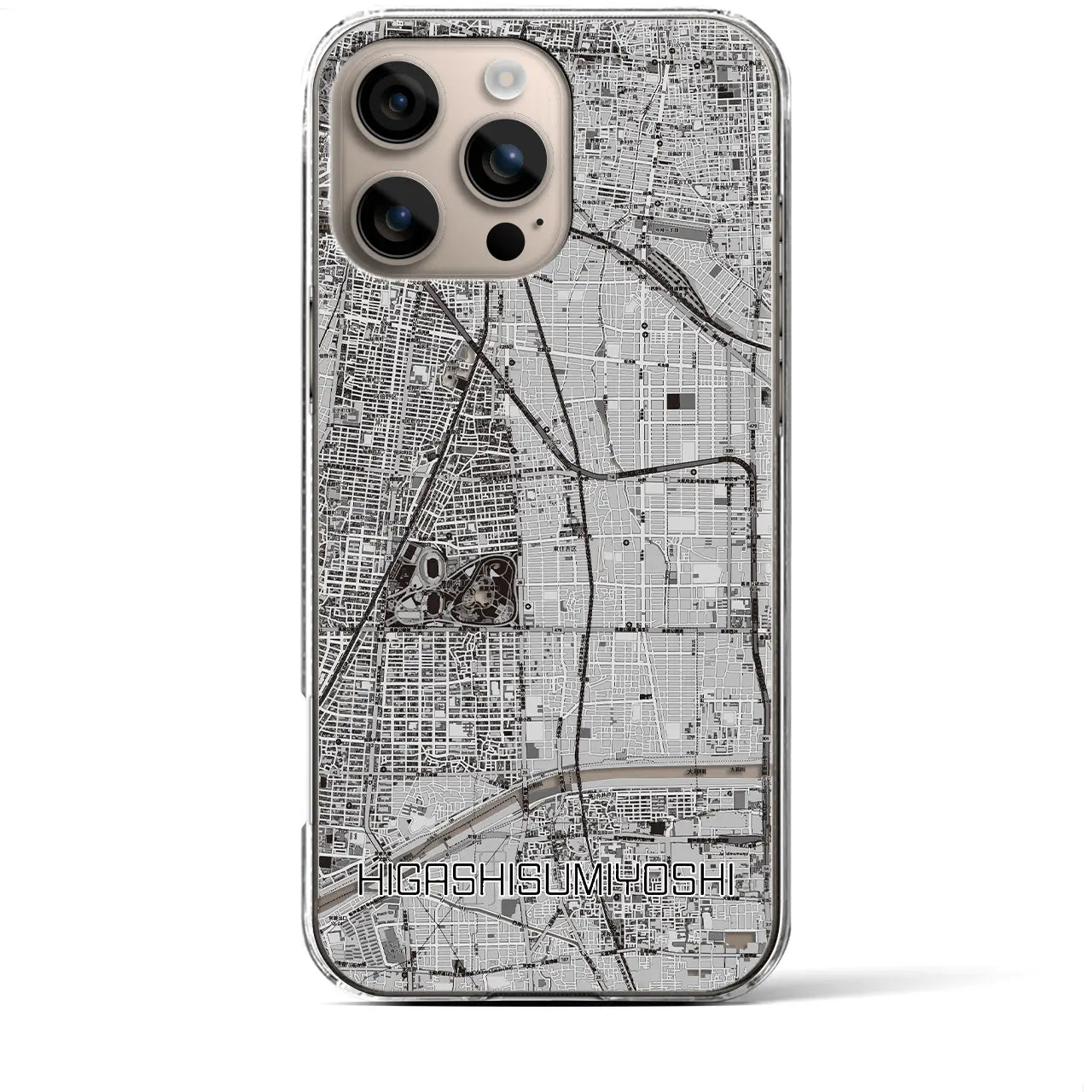 【東住吉(大阪府)】地図柄iPhoneケース(クリアタイプ)
