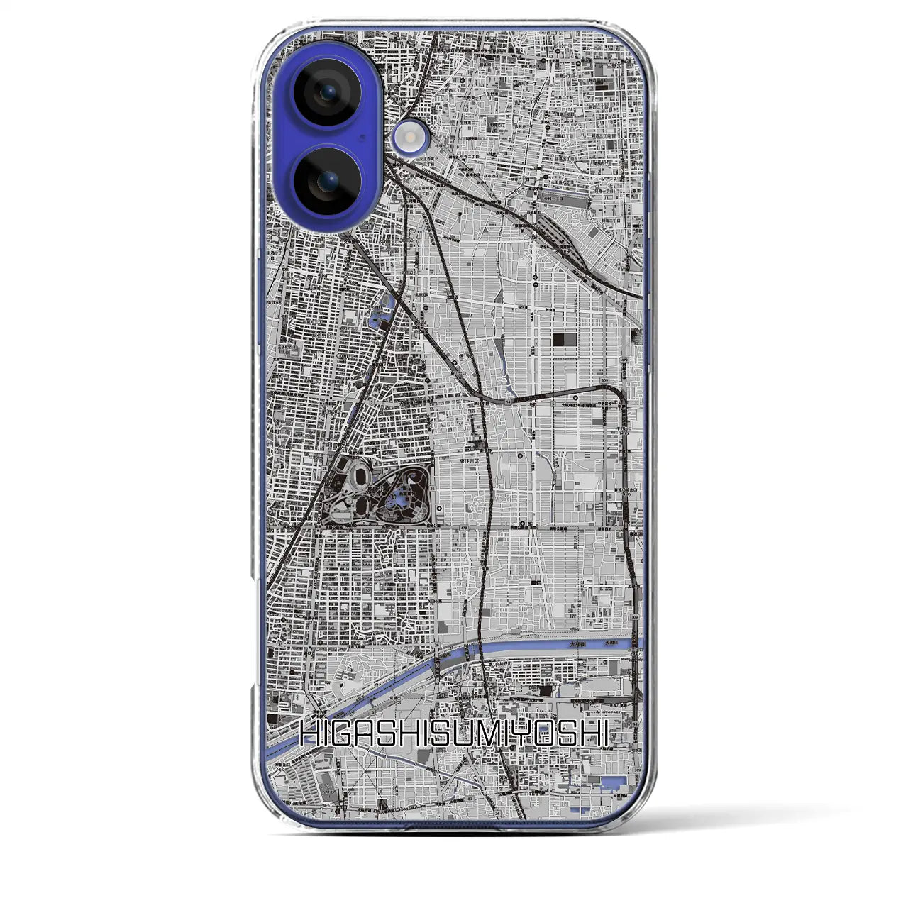 【東住吉(大阪府)】地図柄iPhoneケース(クリアタイプ)