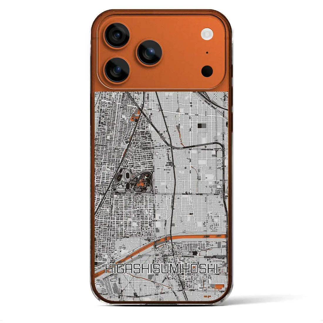 【東住吉(大阪府)】地図柄iPhoneケース(クリアタイプ)