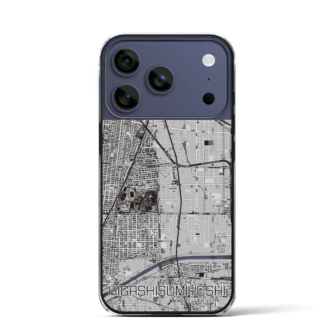 【東住吉(大阪府)】地図柄iPhoneケース(クリアタイプ)