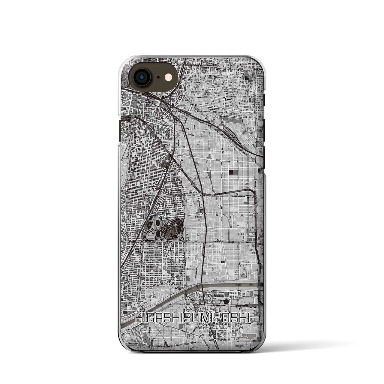 【東住吉(大阪府)】地図柄iPhoneケース(クリアタイプ)