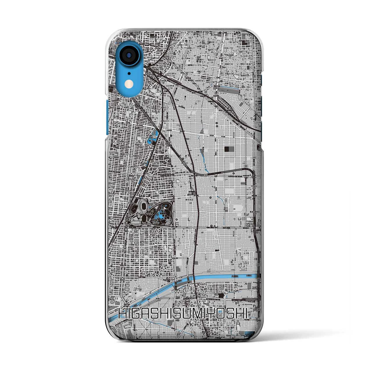 【東住吉(大阪府)】地図柄iPhoneケース(クリアタイプ)