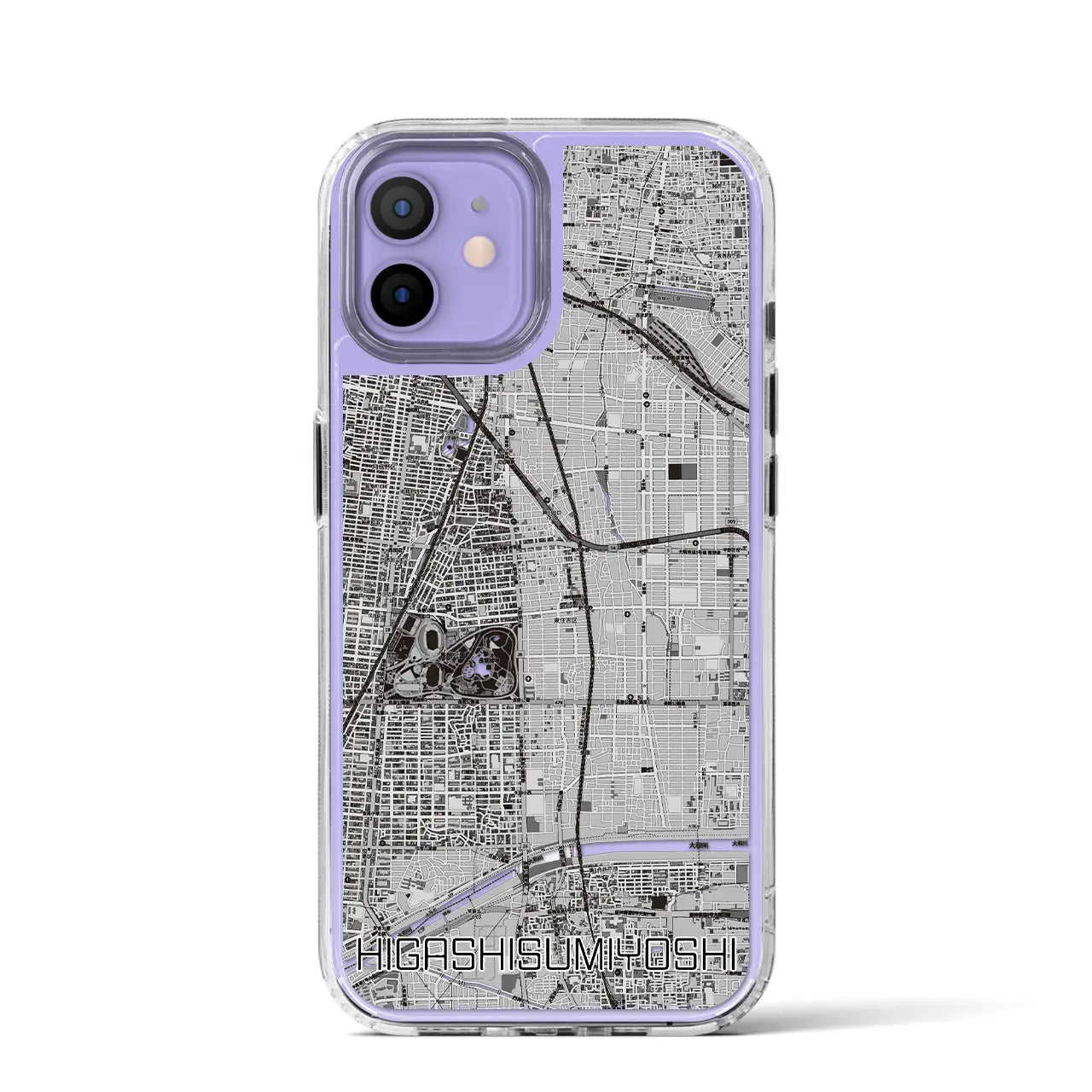 【東住吉(大阪府)】地図柄iPhoneケース(MagSafeタイプ)