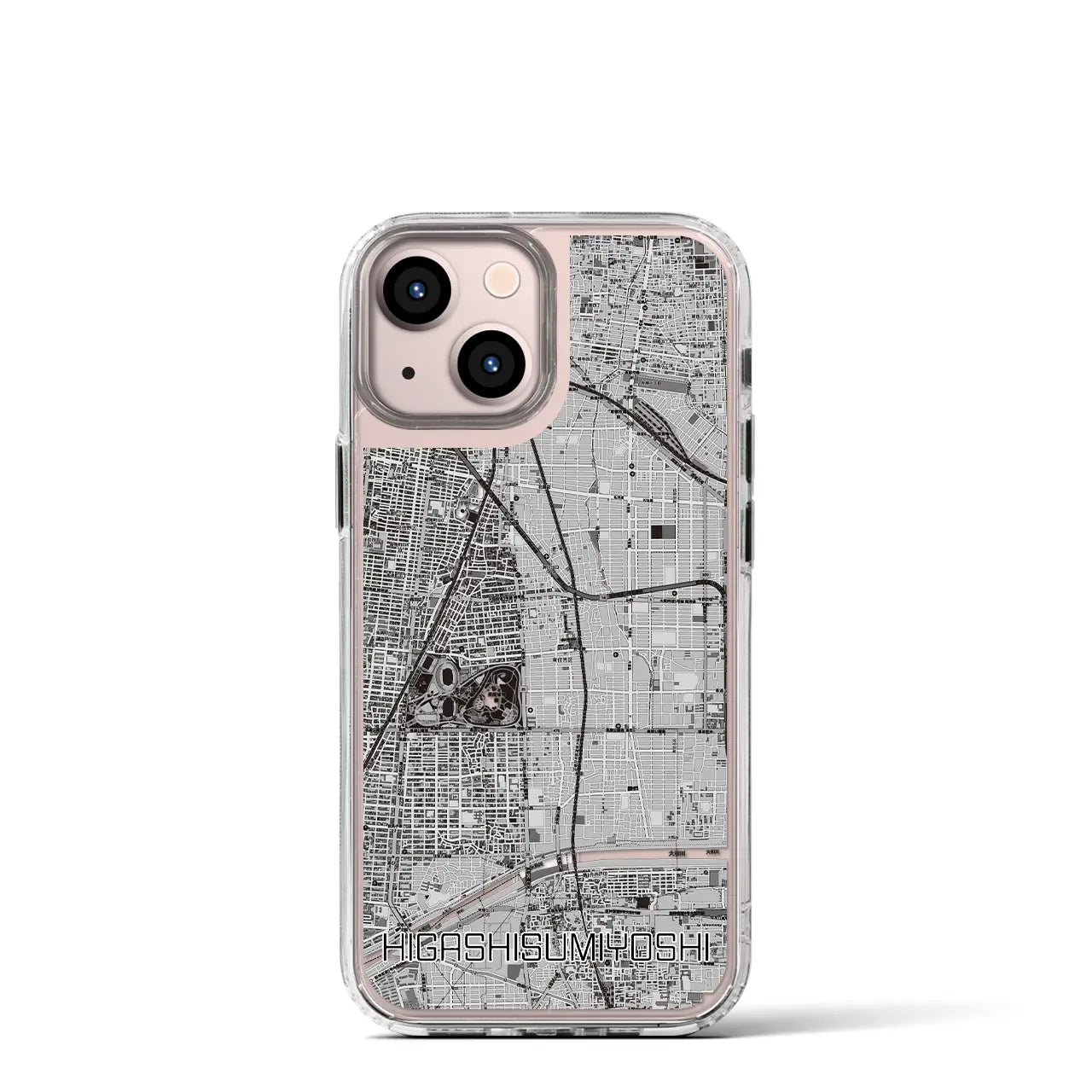 【東住吉(大阪府)】地図柄iPhoneケース(MagSafeタイプ)