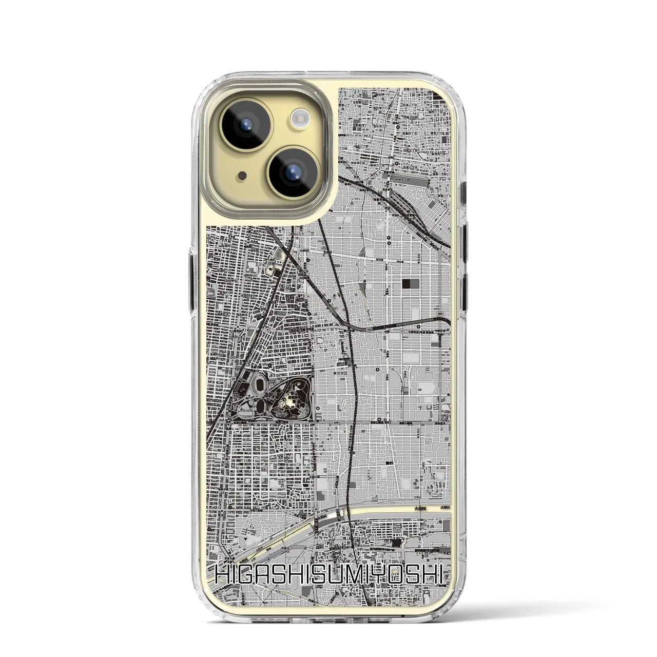 【東住吉(大阪府)】地図柄iPhoneケース(MagSafeタイプ)