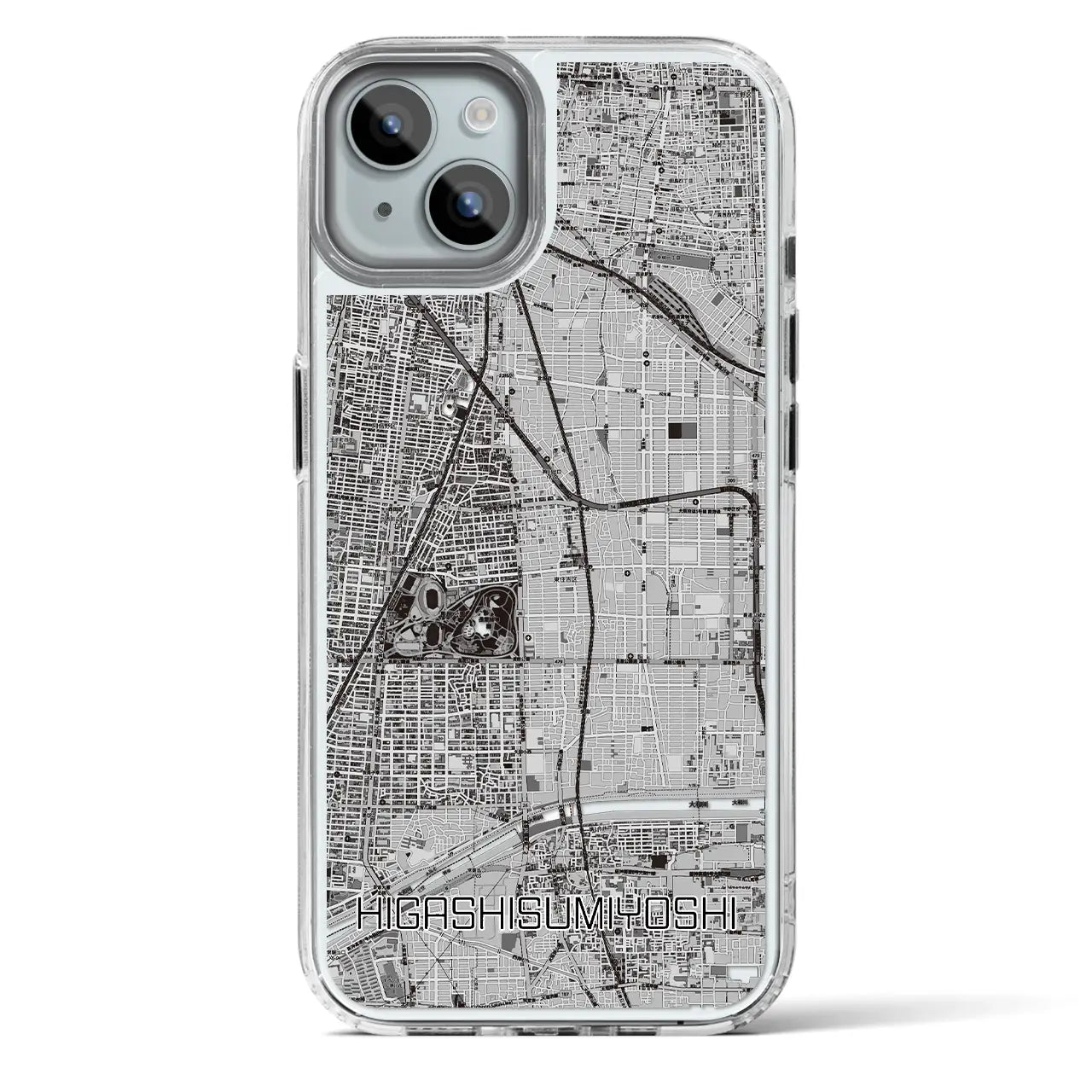 【東住吉(大阪府)】地図柄iPhoneケース(MagSafeタイプ)