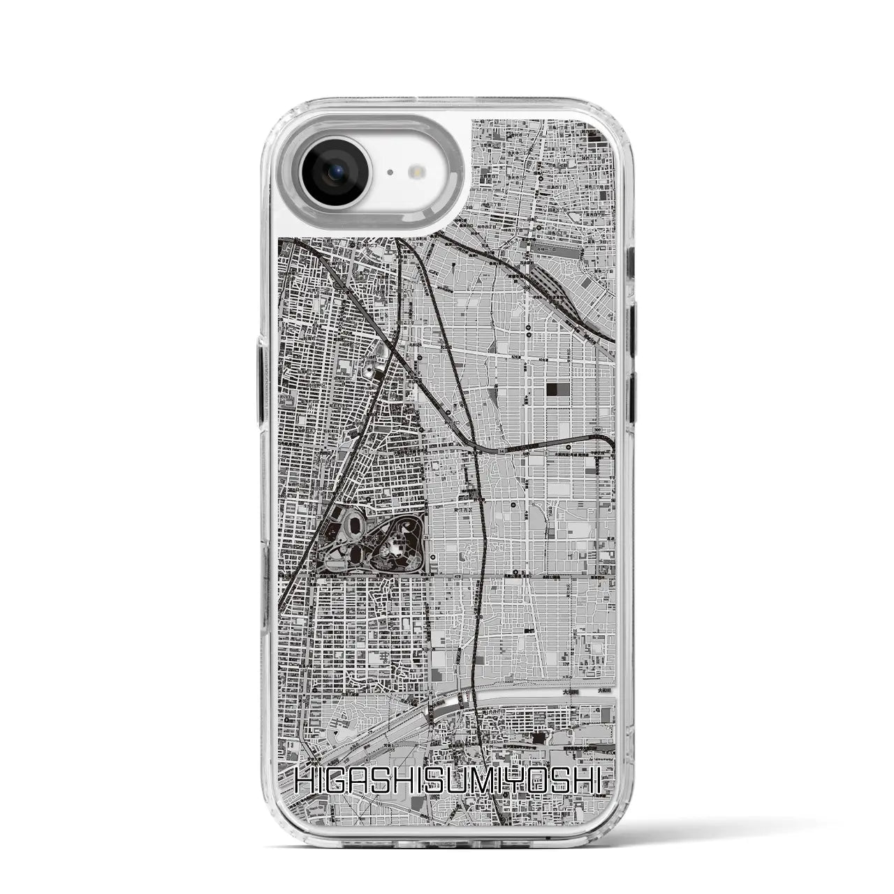 【東住吉(大阪府)】地図柄iPhoneケース(MagSafeタイプ)