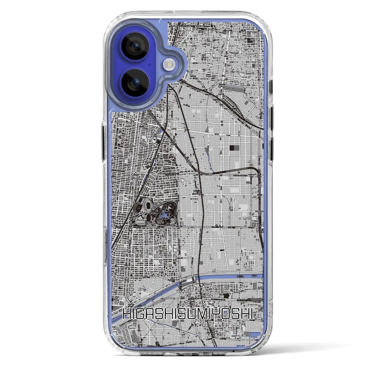 【東住吉(大阪府)】地図柄iPhoneケース(MagSafeタイプ)