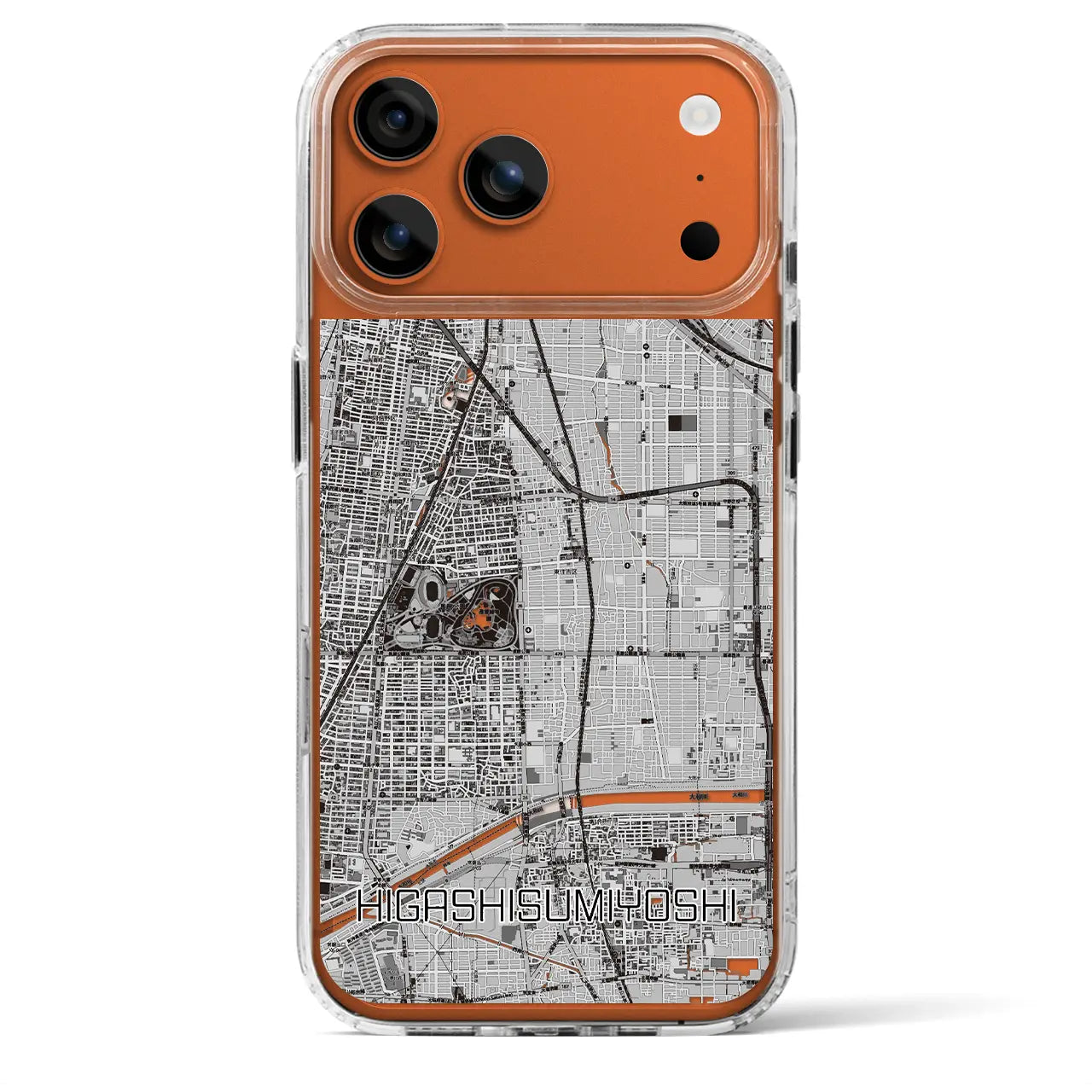 【東住吉(大阪府)】地図柄iPhoneケース(MagSafeタイプ)