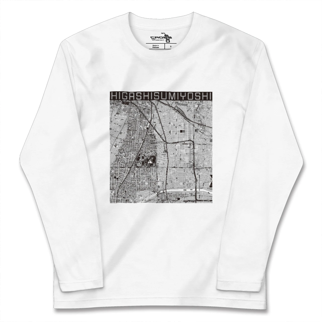 【東住吉(大阪府)】地図柄ロングスリーブTシャツ