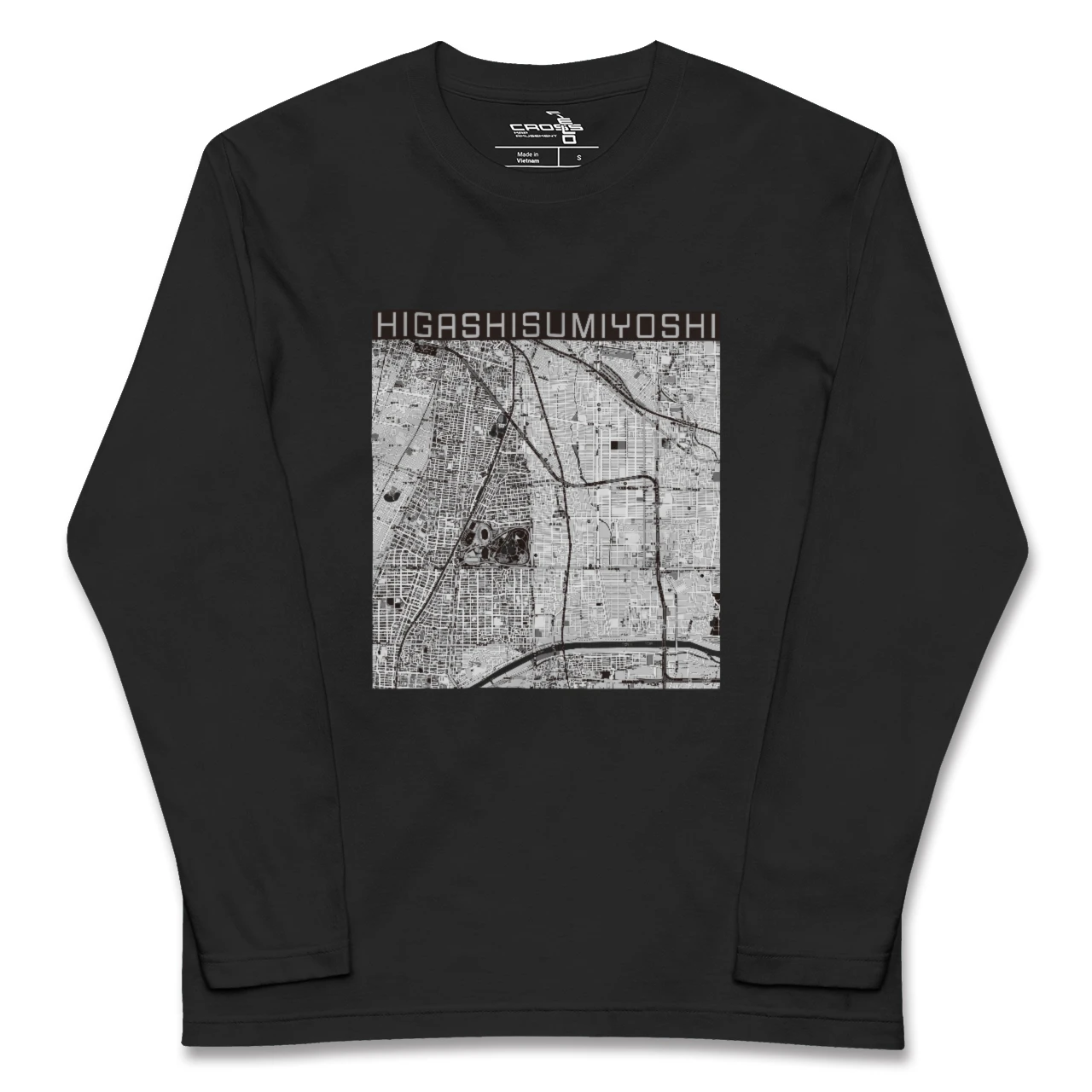 【東住吉(大阪府)】地図柄ロングスリーブTシャツ