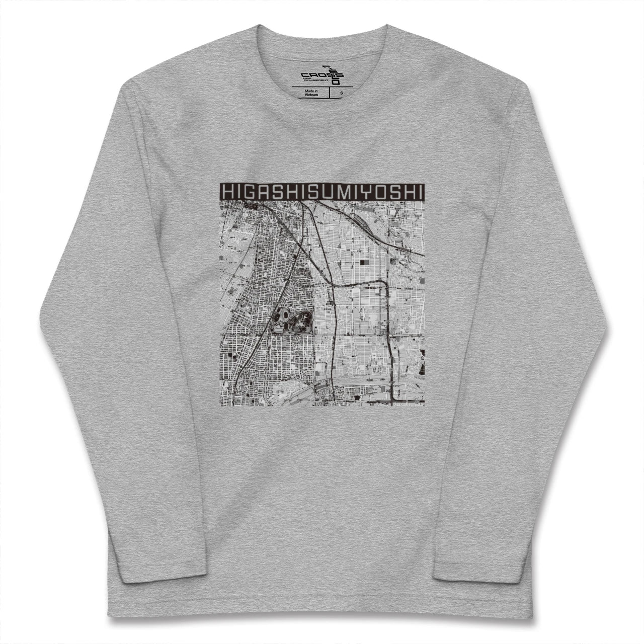 【東住吉(大阪府)】地図柄ロングスリーブTシャツ