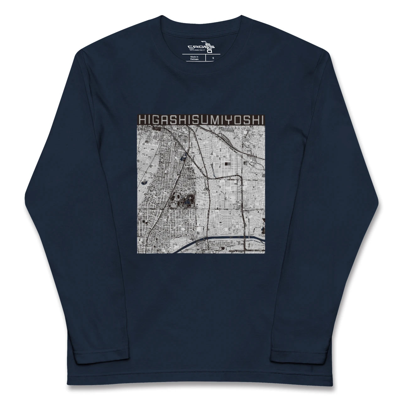 【東住吉(大阪府)】地図柄ロングスリーブTシャツ