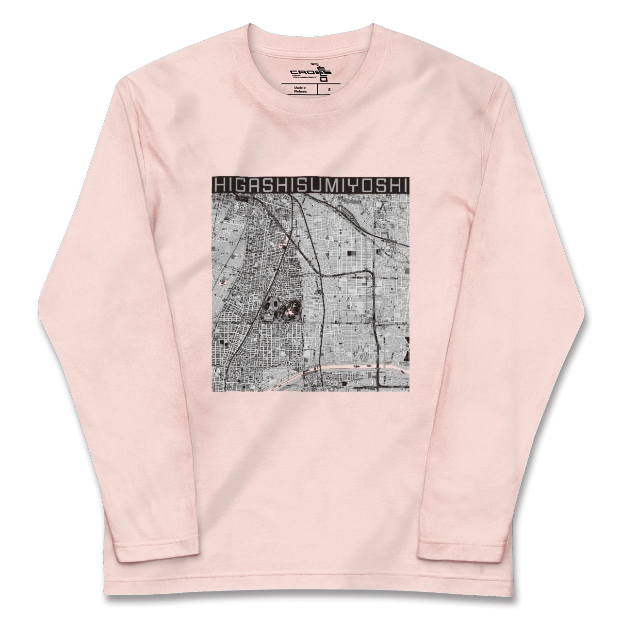 【東住吉(大阪府)】地図柄ロングスリーブTシャツ