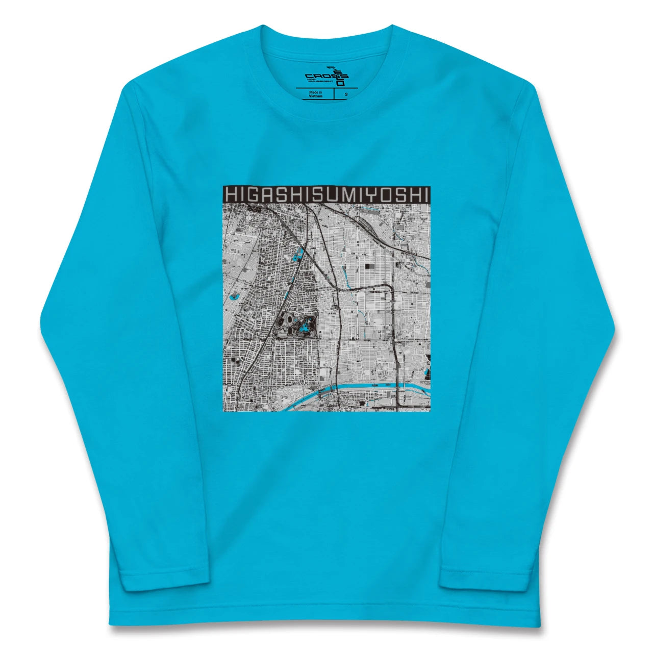 【東住吉(大阪府)】地図柄ロングスリーブTシャツ