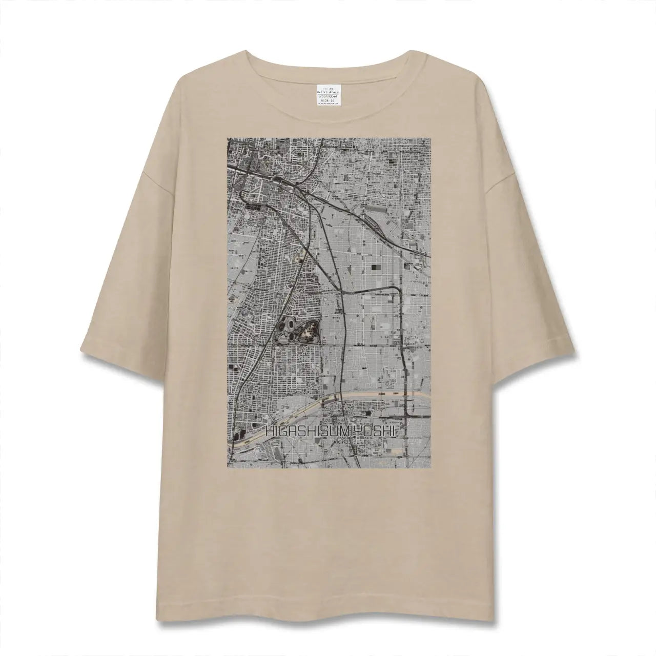 【東住吉(大阪府)】地図柄ビッグシルエットTシャツ