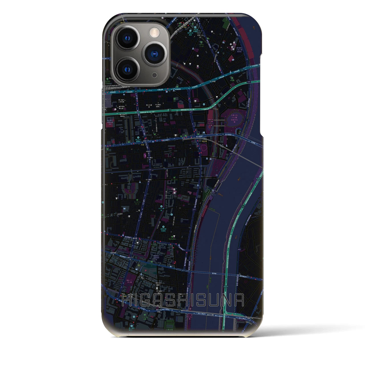 【東砂(東京都)】地図柄iPhoneケース(バックカバータイプ)