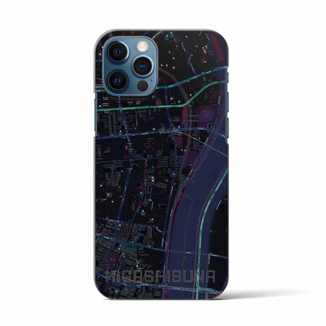 【東砂(東京都)】地図柄iPhoneケース(バックカバータイプ)