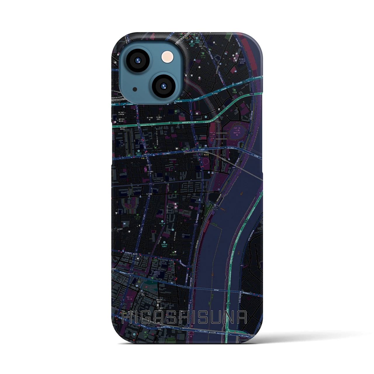 【東砂(東京都)】地図柄iPhoneケース(バックカバータイプ)