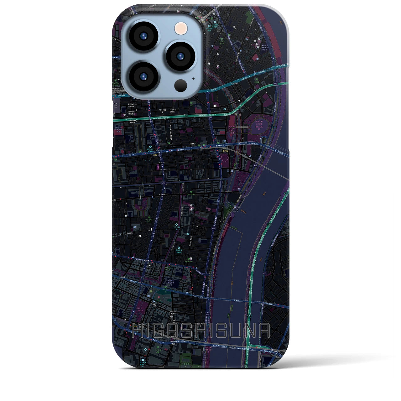 【東砂(東京都)】地図柄iPhoneケース(バックカバータイプ)