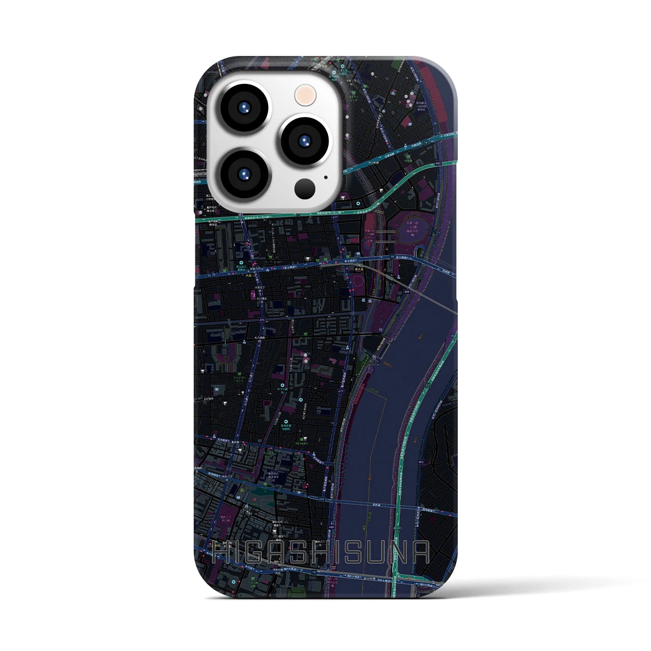 【東砂(東京都)】地図柄iPhoneケース(バックカバータイプ)