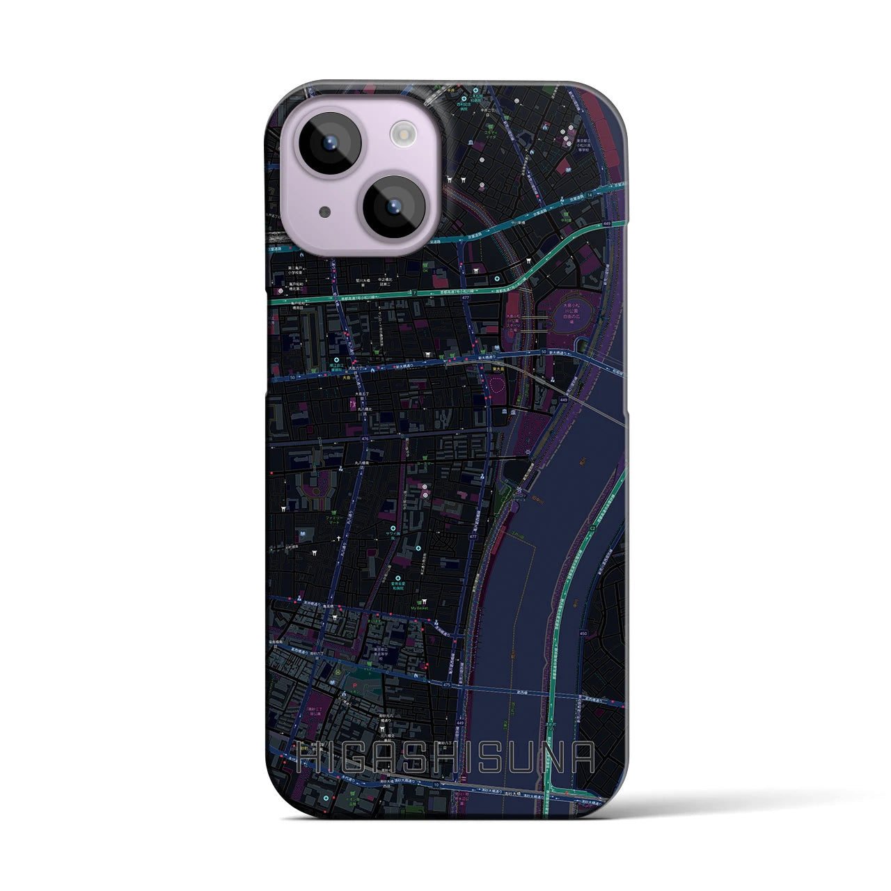 【東砂(東京都)】地図柄iPhoneケース(バックカバータイプ)