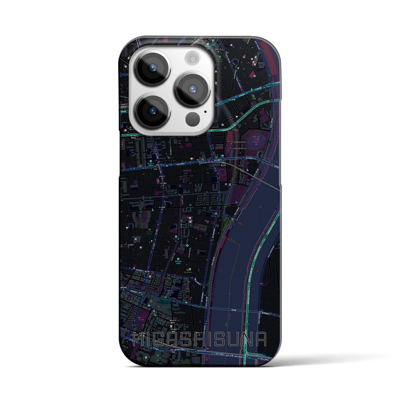 【東砂(東京都)】地図柄iPhoneケース(バックカバータイプ)