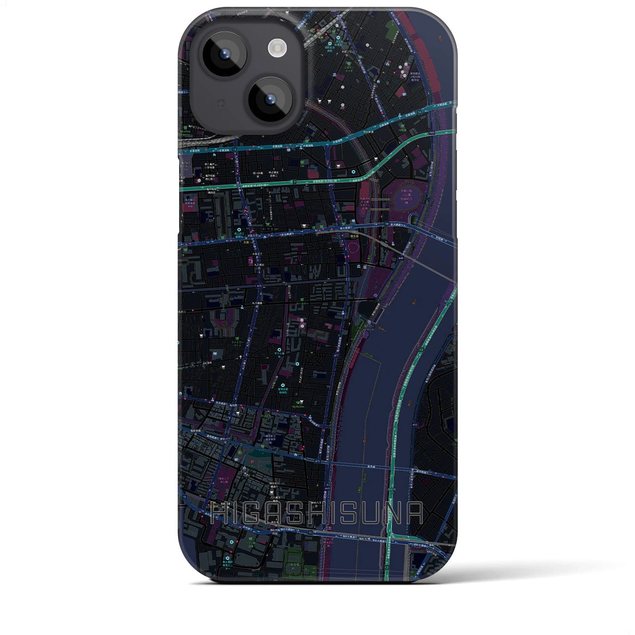 【東砂(東京都)】地図柄iPhoneケース(バックカバータイプ)