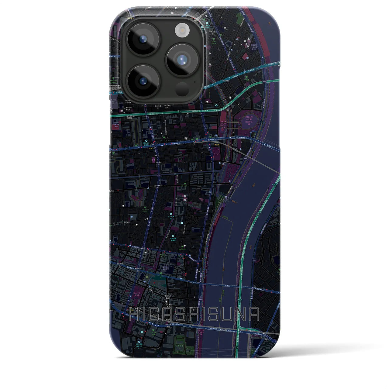 【東砂(東京都)】地図柄iPhoneケース(バックカバータイプ)
