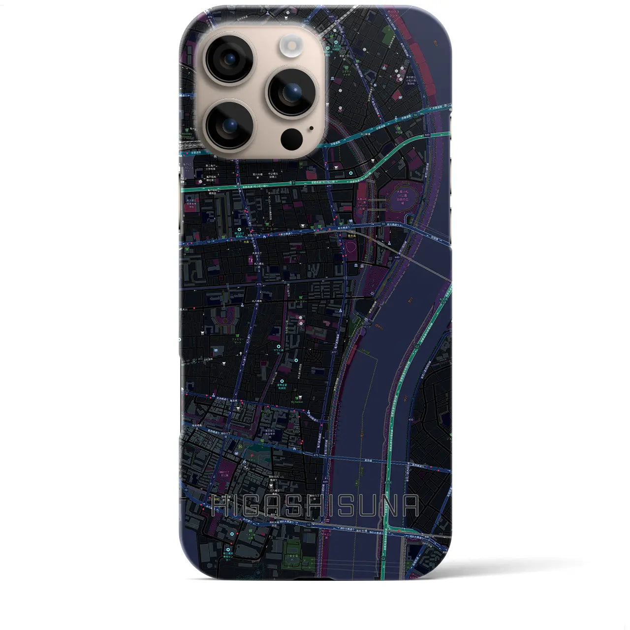 【東砂(東京都)】地図柄iPhoneケース(バックカバータイプ)