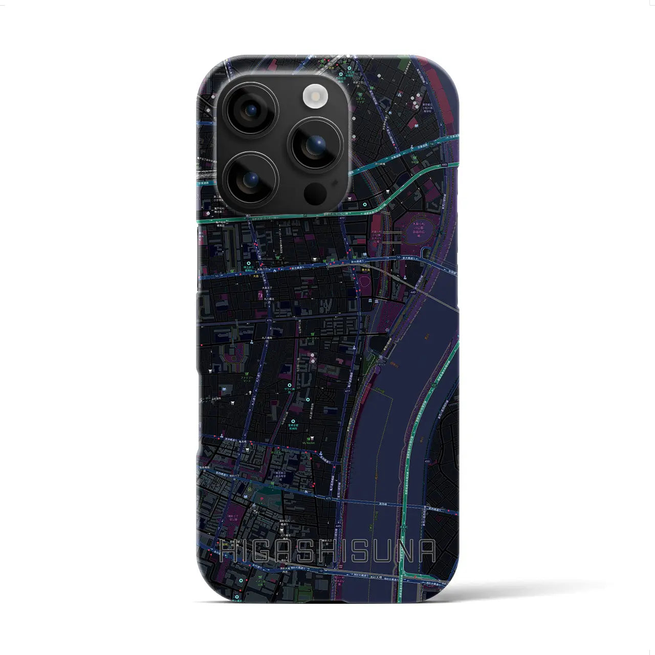 【東砂(東京都)】地図柄iPhoneケース(バックカバータイプ)