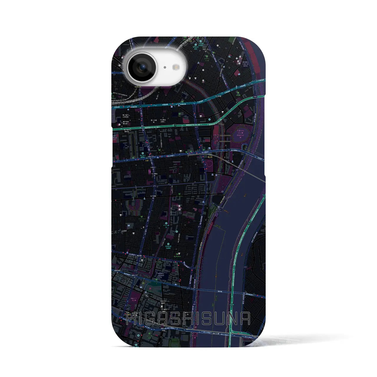 【東砂(東京都)】地図柄iPhoneケース(バックカバータイプ)