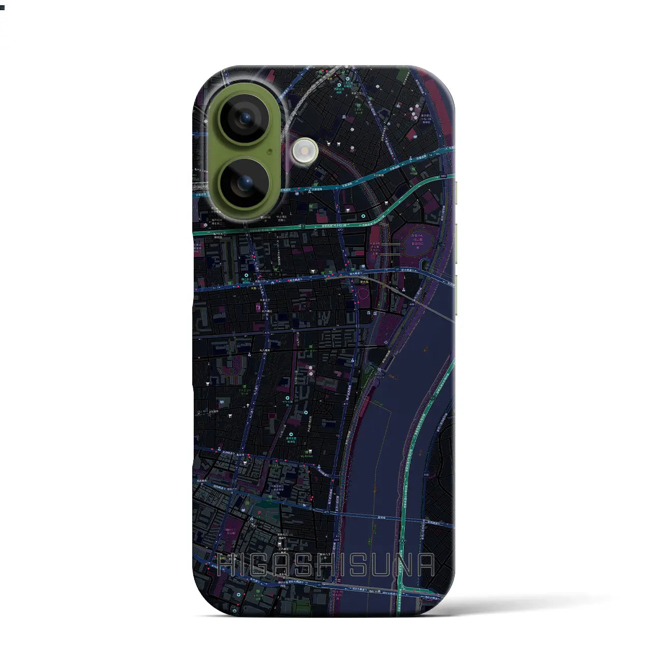 【東砂(東京都)】地図柄iPhoneケース(バックカバータイプ)