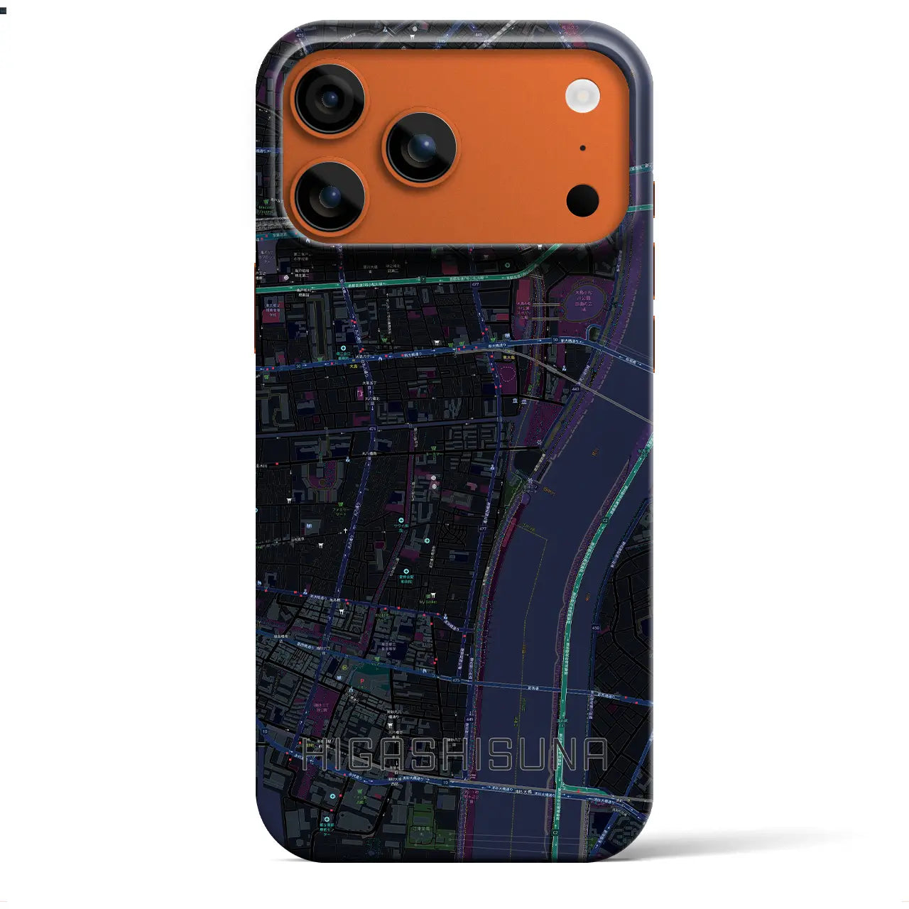 【東砂(東京都)】地図柄iPhoneケース(バックカバータイプ)