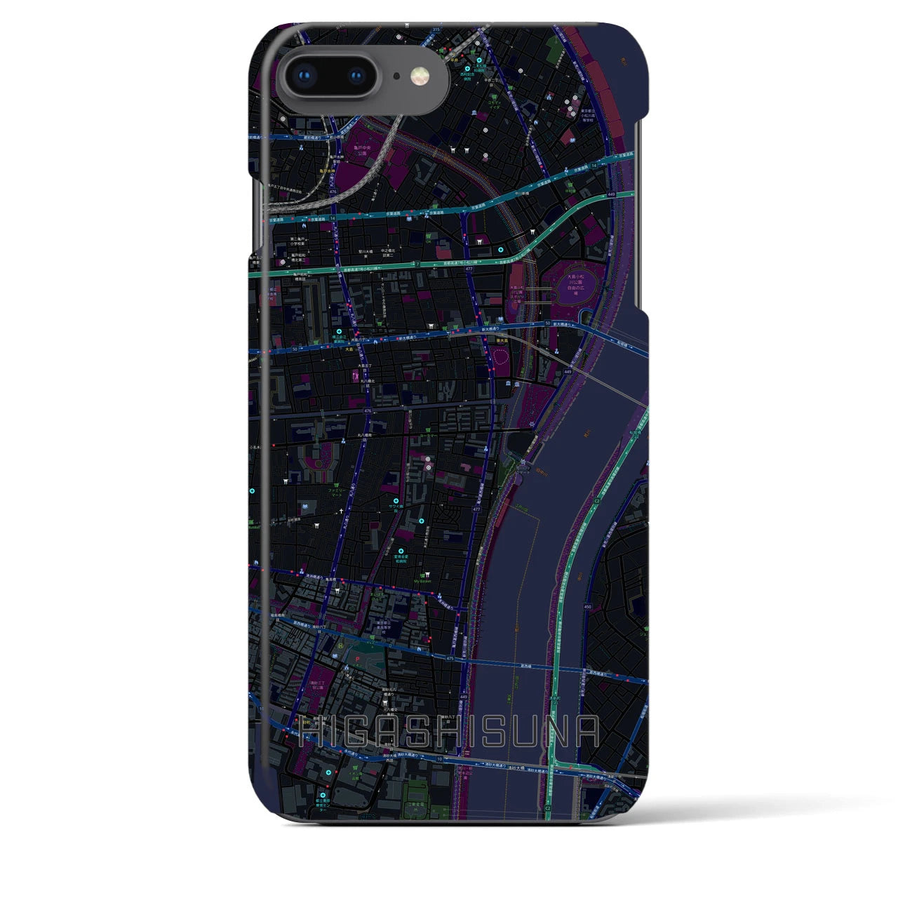 【東砂(東京都)】地図柄iPhoneケース(バックカバータイプ)