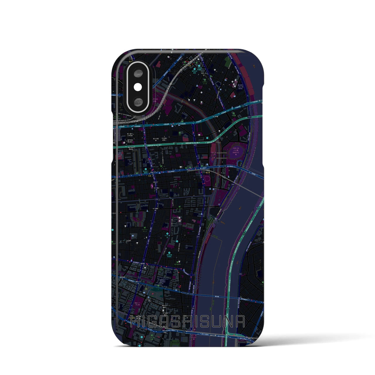 【東砂(東京都)】地図柄iPhoneケース(バックカバータイプ)