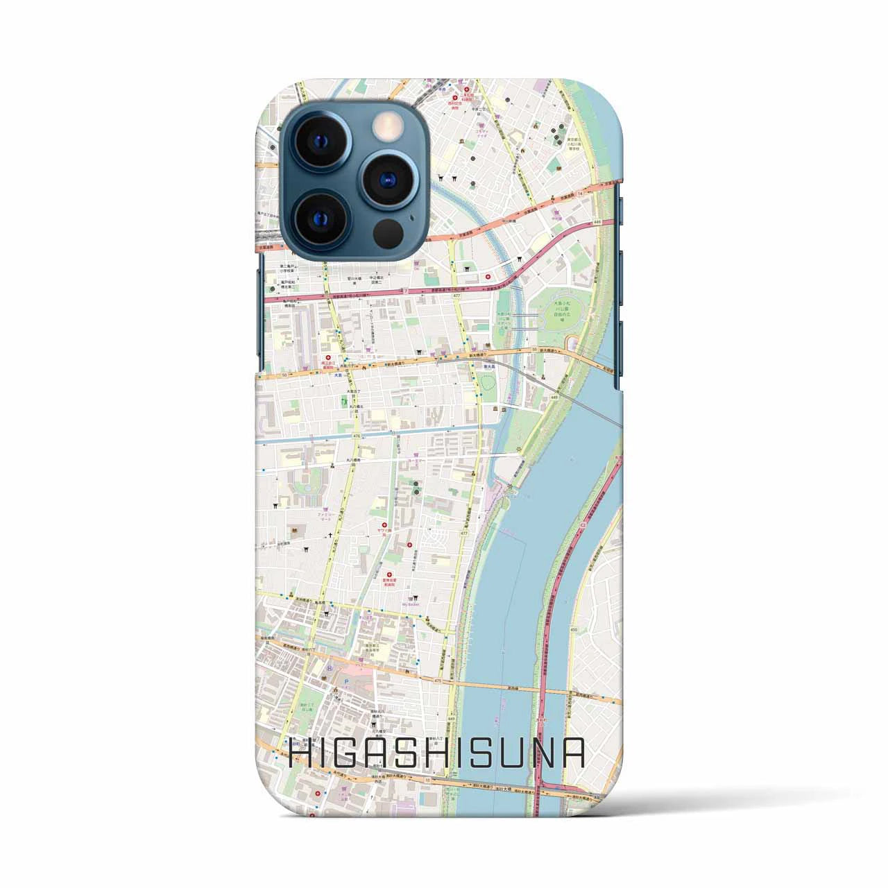 【東砂(東京都)】地図柄iPhoneケース(バックカバータイプ)