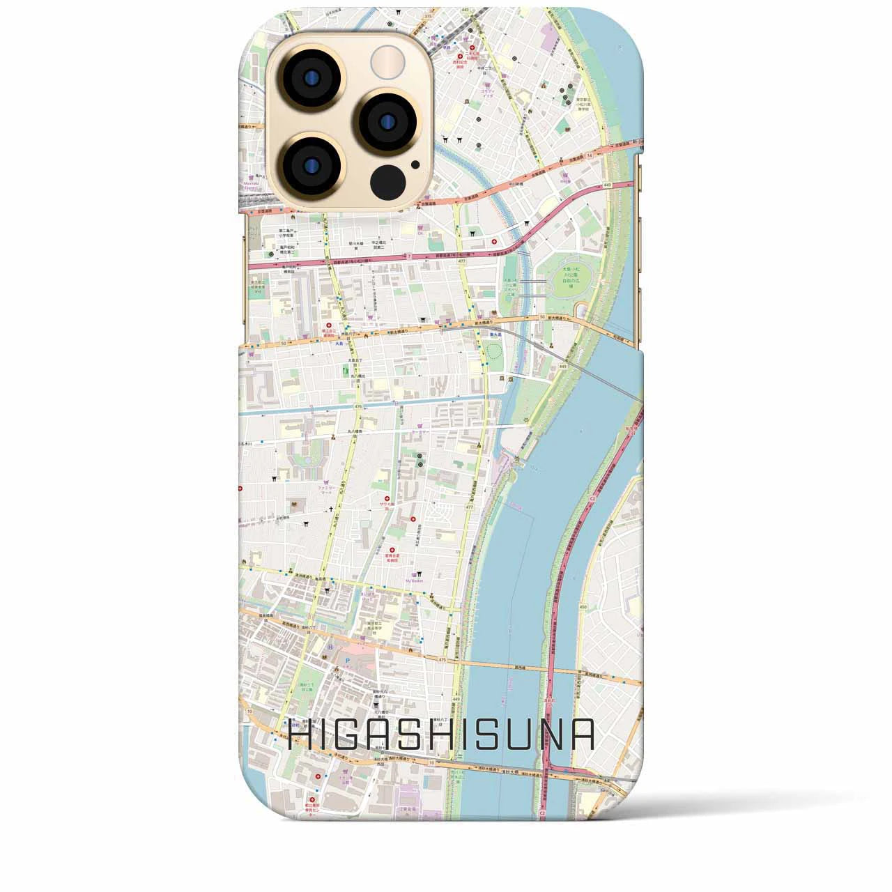 【東砂(東京都)】地図柄iPhoneケース(バックカバータイプ)