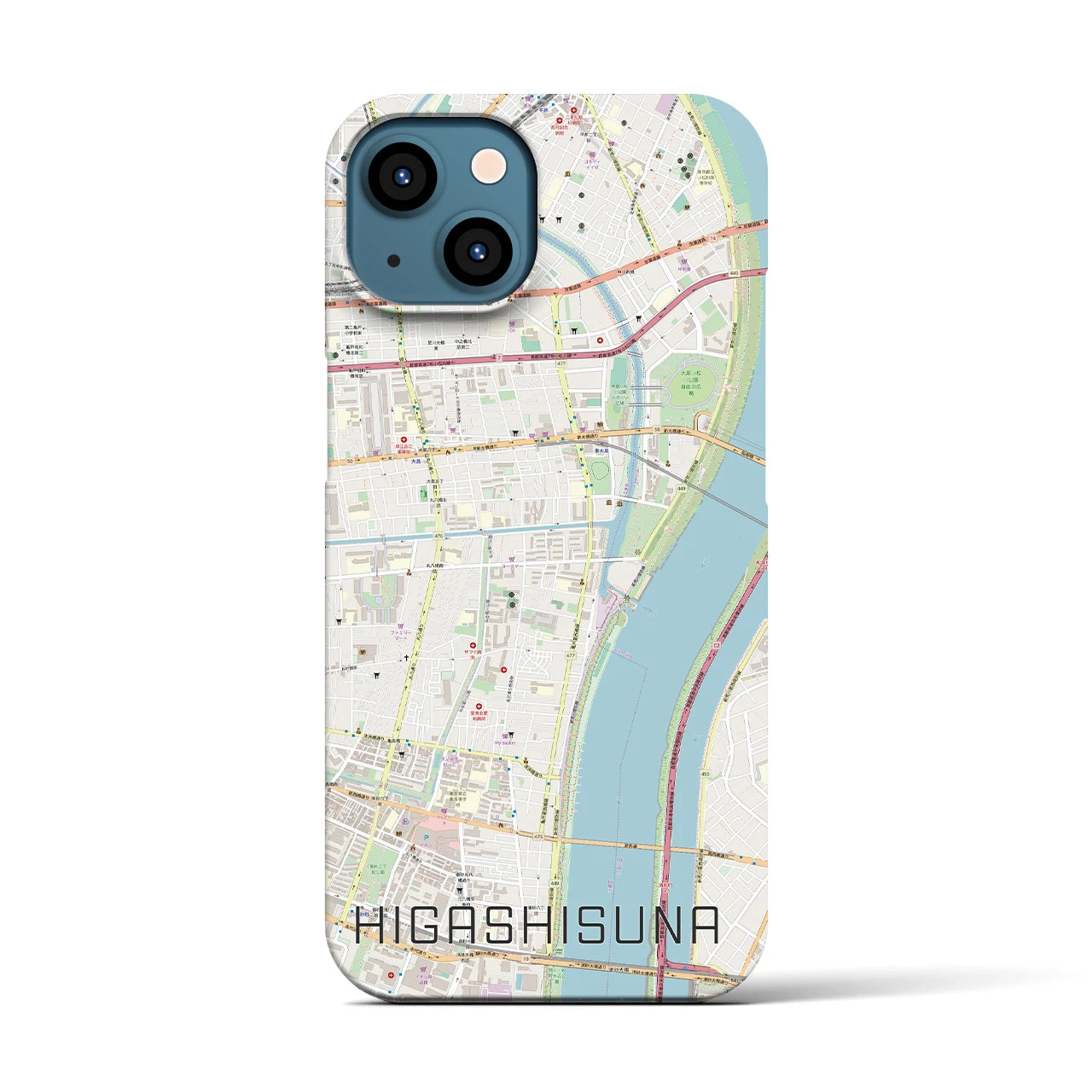 【東砂(東京都)】地図柄iPhoneケース(バックカバータイプ)