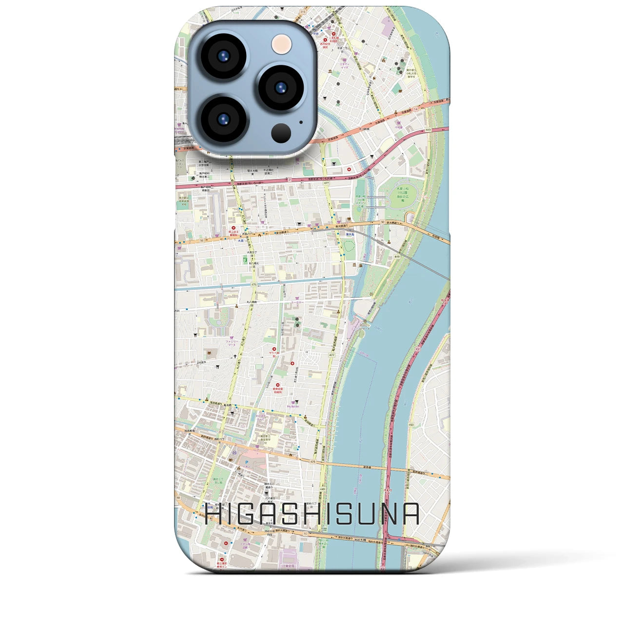 【東砂(東京都)】地図柄iPhoneケース(バックカバータイプ)