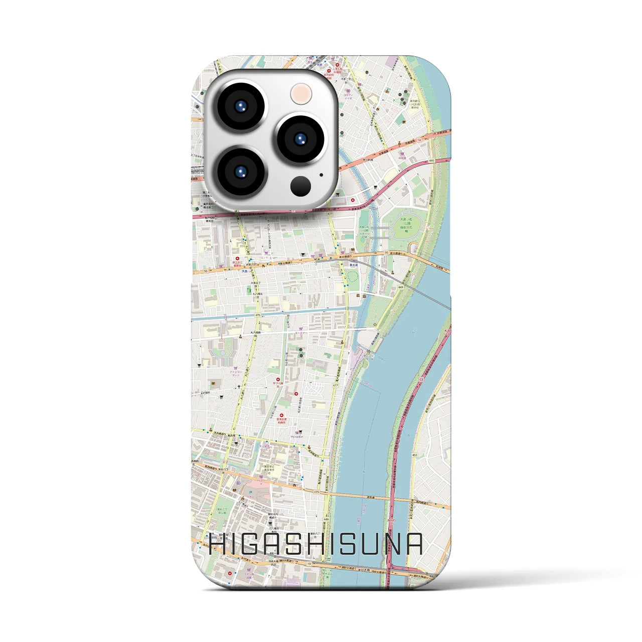 【東砂(東京都)】地図柄iPhoneケース(バックカバータイプ)
