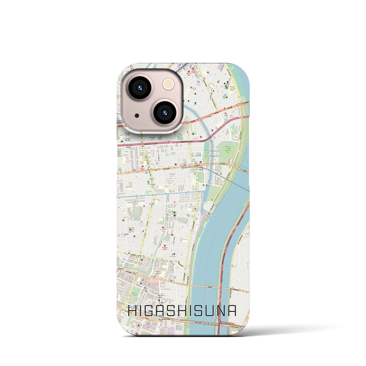 【東砂(東京都)】地図柄iPhoneケース(バックカバータイプ)