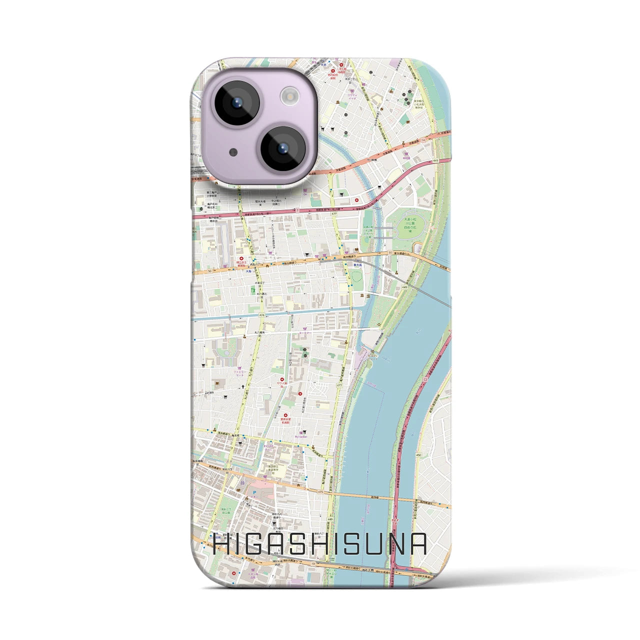 【東砂(東京都)】地図柄iPhoneケース(バックカバータイプ)