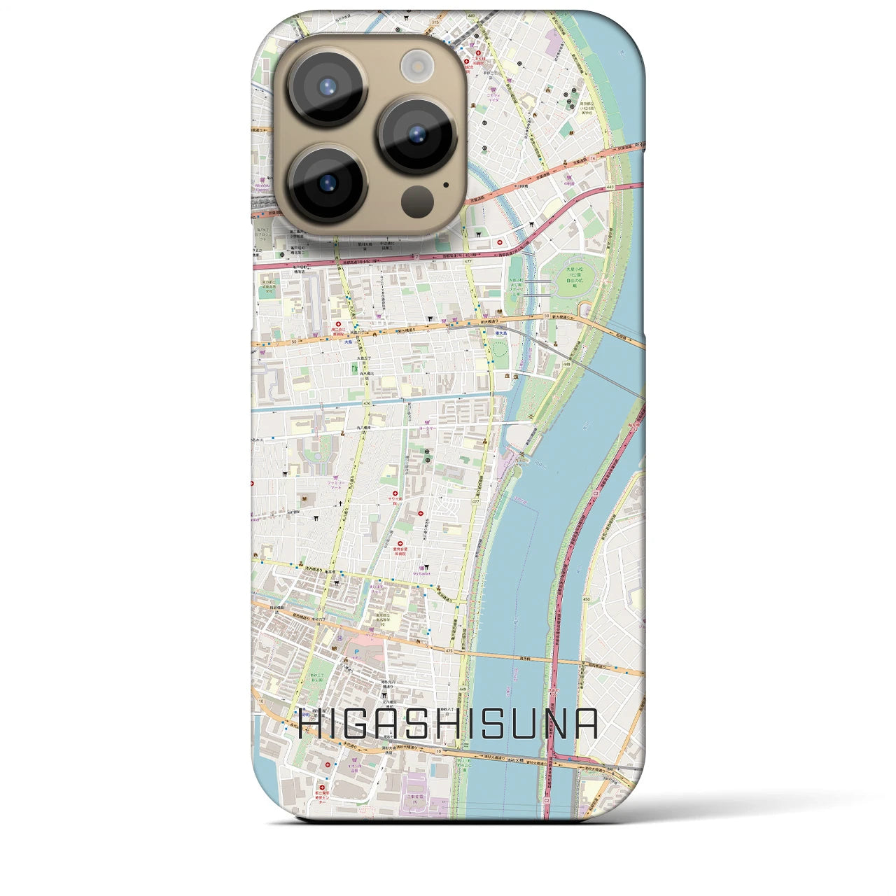 【東砂(東京都)】地図柄iPhoneケース(バックカバータイプ)