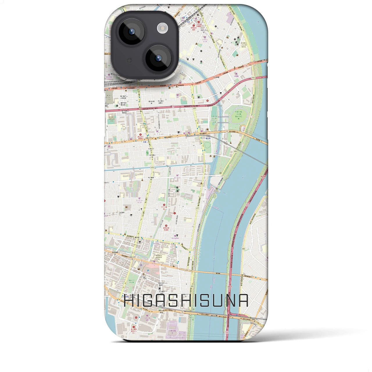 【東砂(東京都)】地図柄iPhoneケース(バックカバータイプ)