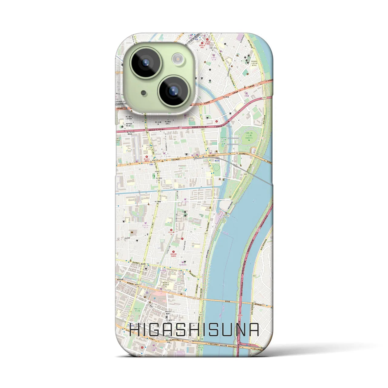 【東砂(東京都)】地図柄iPhoneケース(バックカバータイプ)