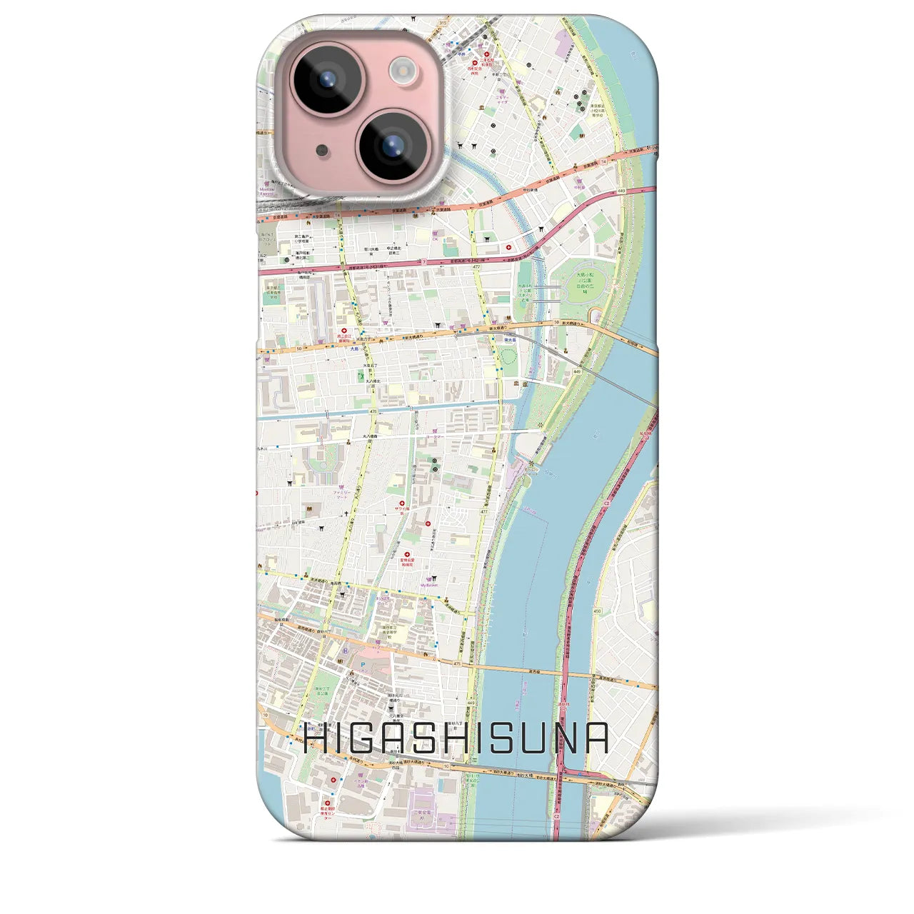 【東砂(東京都)】地図柄iPhoneケース(バックカバータイプ)