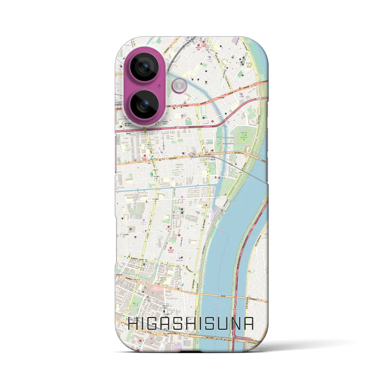 【東砂(東京都)】地図柄iPhoneケース(バックカバータイプ)