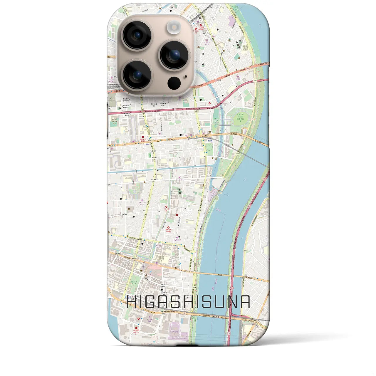 【東砂(東京都)】地図柄iPhoneケース(バックカバータイプ)